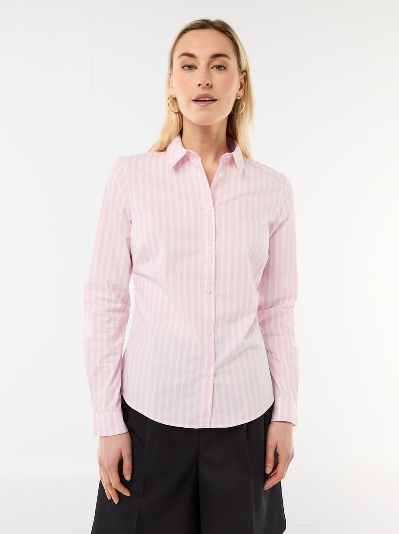 Aansluitende blouse met Italiaanse kraag Rose - Kiabi