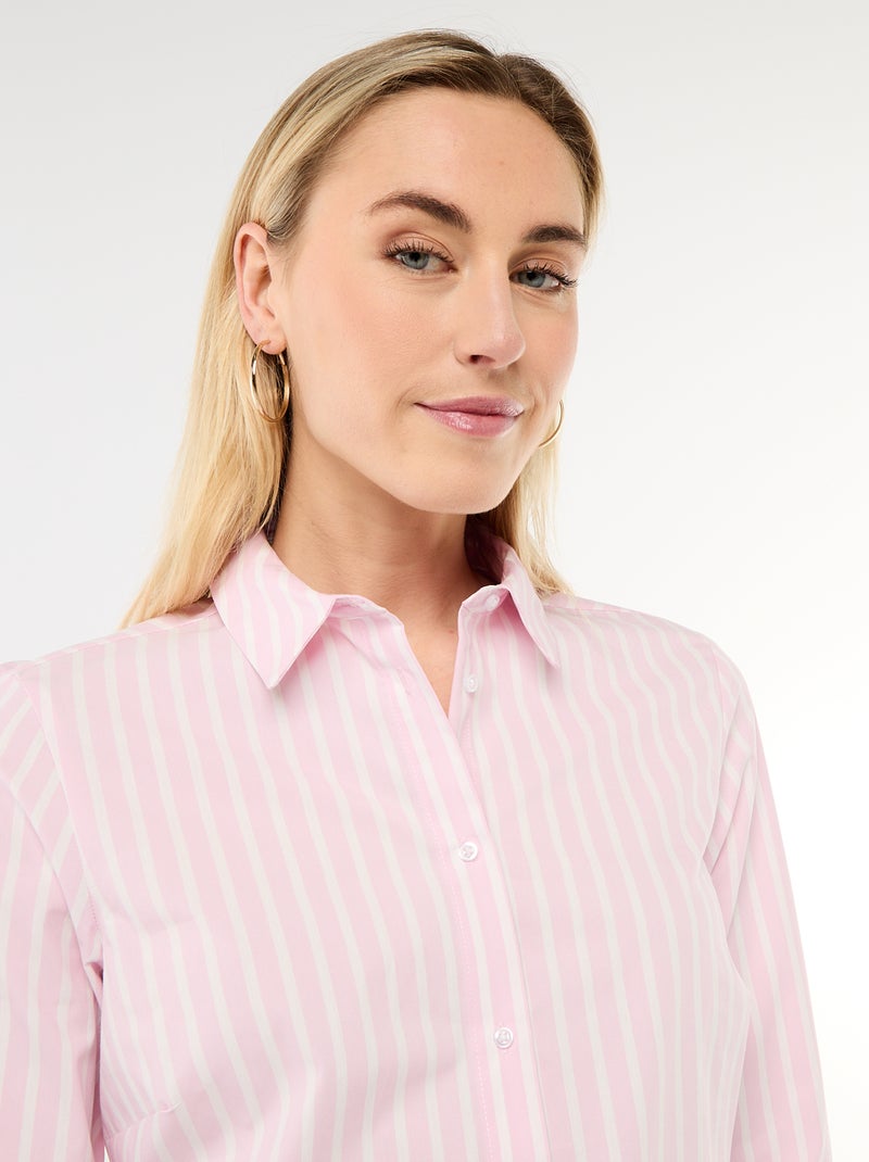 Aansluitende blouse met Italiaanse kraag Rose - Kiabi