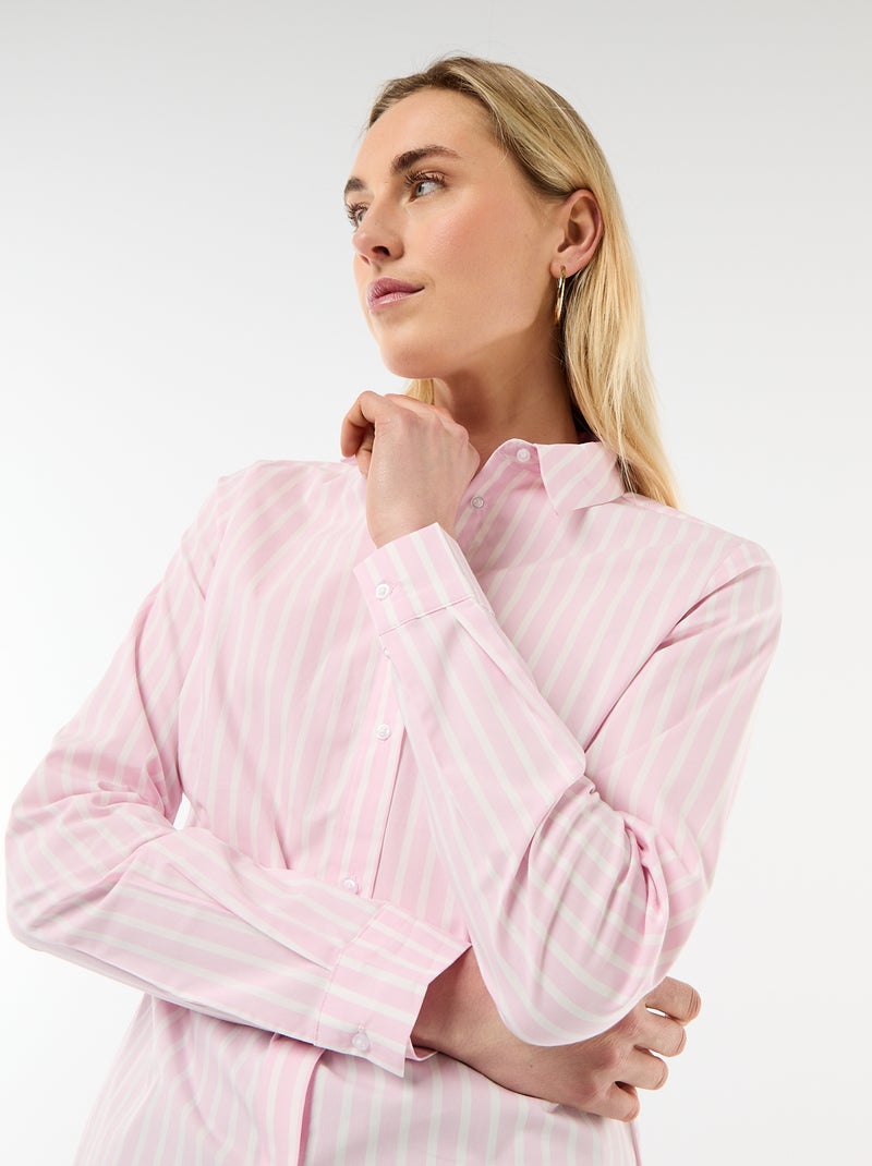 Aansluitende blouse met Italiaanse kraag Rose - Kiabi