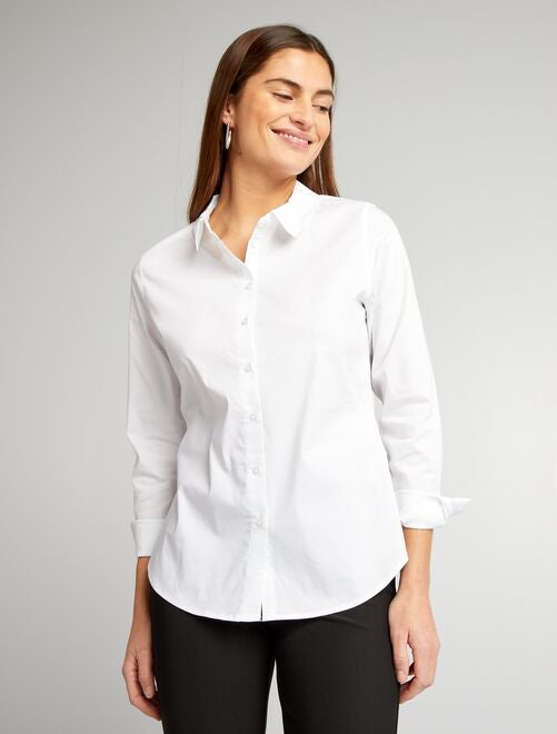 Aansluitende blouse met Italiaanse kraag - Kiabi