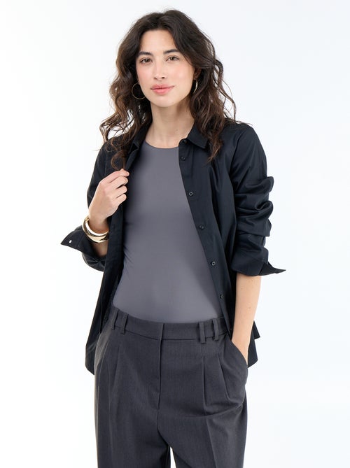 Aansluitende blouse met Italiaanse kraag - Kiabi