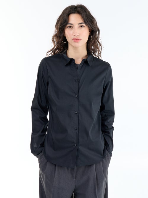 Aansluitende blouse met Italiaanse kraag - Kiabi