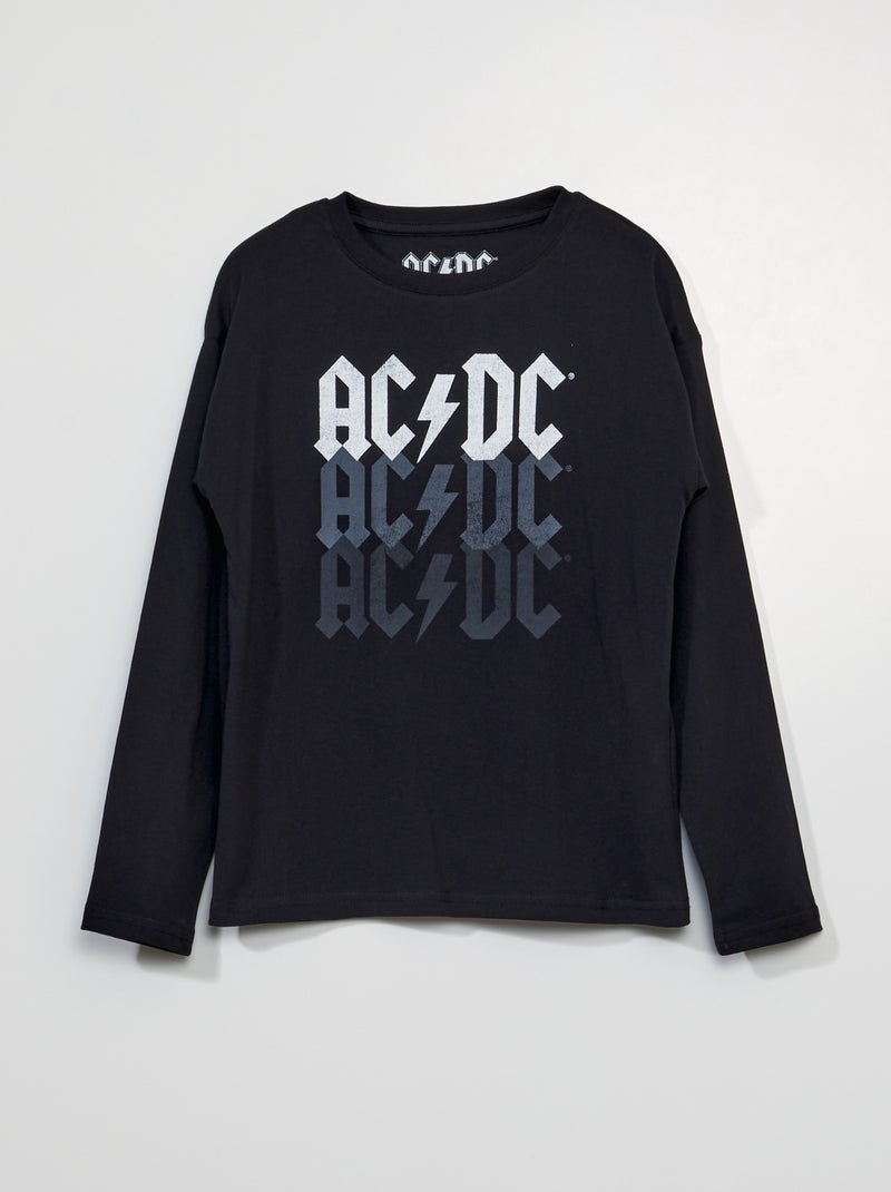 AC/DC-T-shirt met lange mouw - ZWART - Kiabi - 10.00€