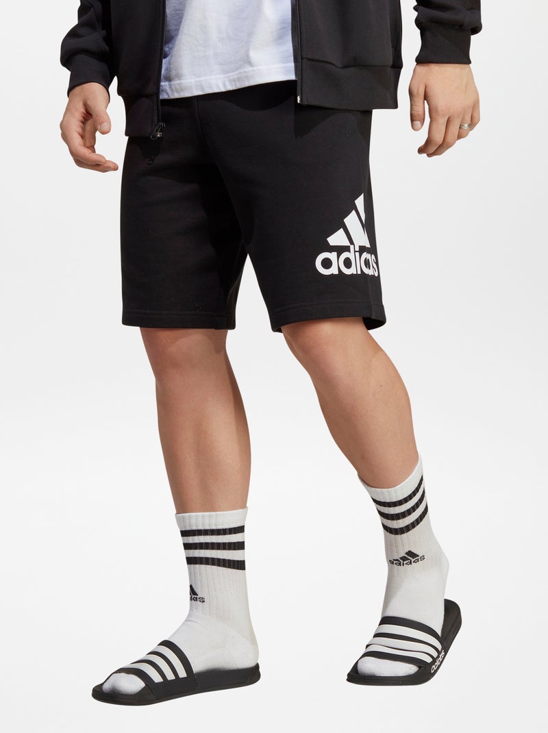 Adidas-short van dunne joggingstof ZWART - Kiabi