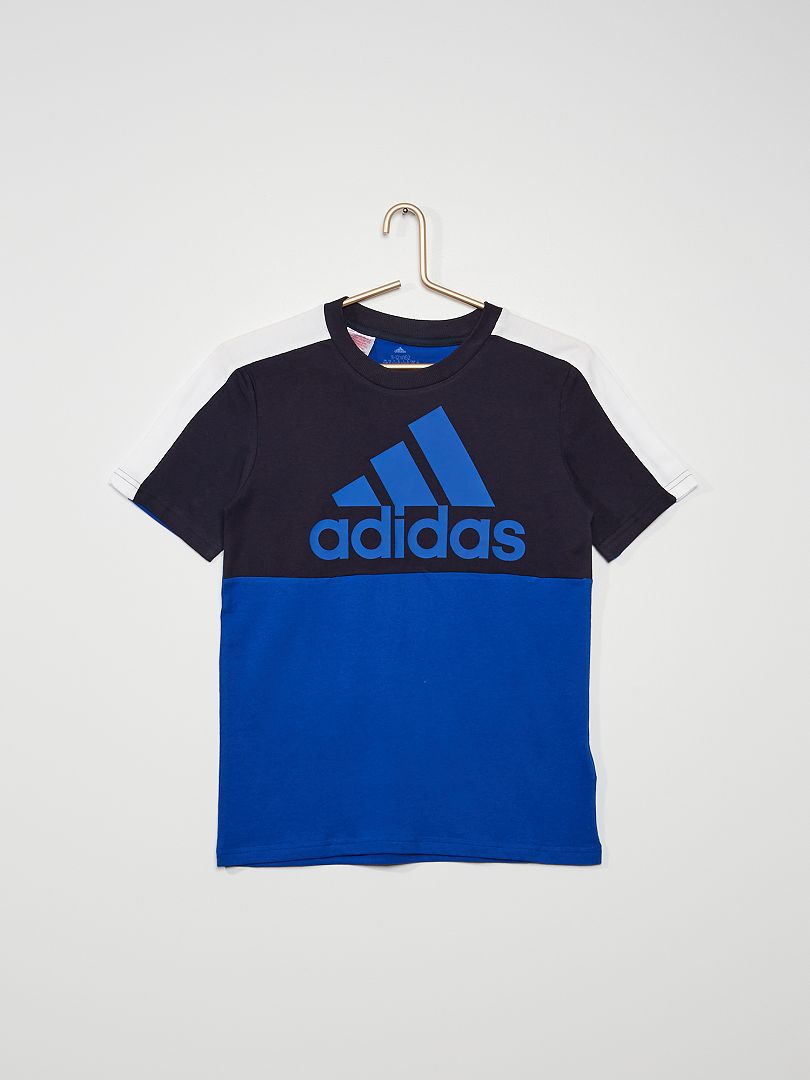 Adidas-T-shirt met colorblockpatroon BLAUW - Kiabi