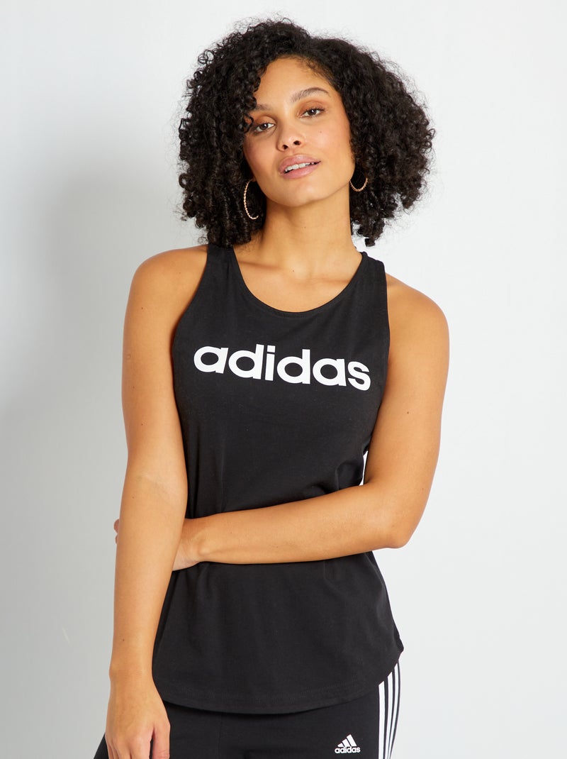 Adidas-top met ronde hals ZWART - Kiabi