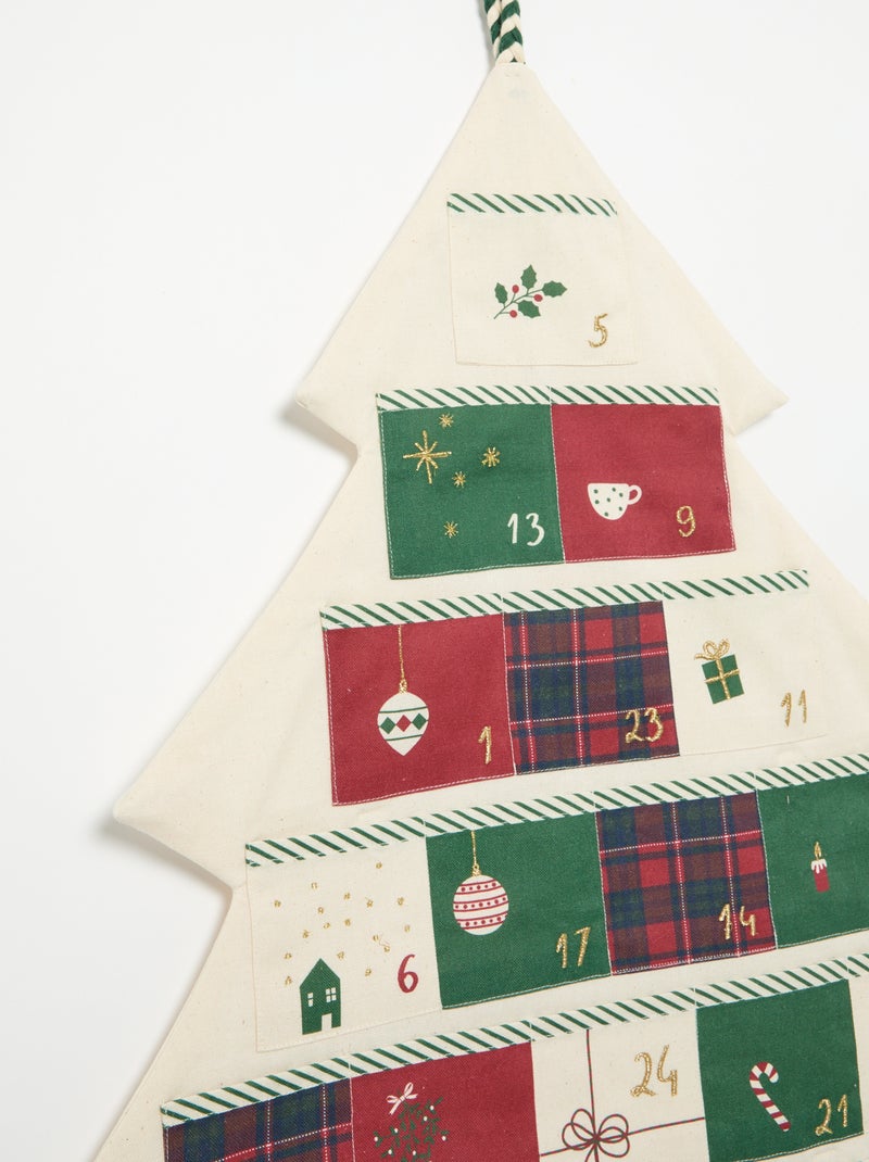 Adventskalender van textiel om op te hangen - KIABI Home Wit - Kiabi