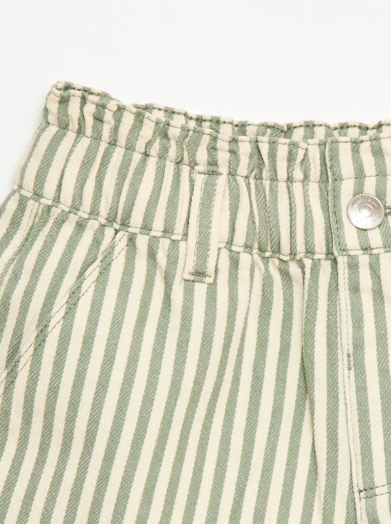 All-over bedrukte short van katoen Kaki - Kiabi