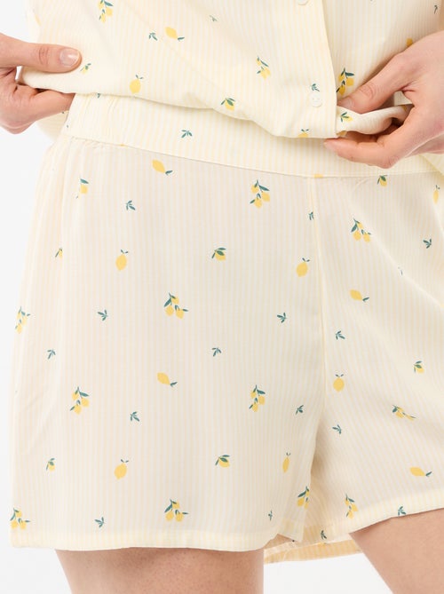 All-over gestreepte pyjamaset top + short - Kiabi