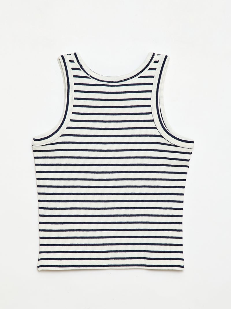 All-over ribtop Blauw - Kiabi