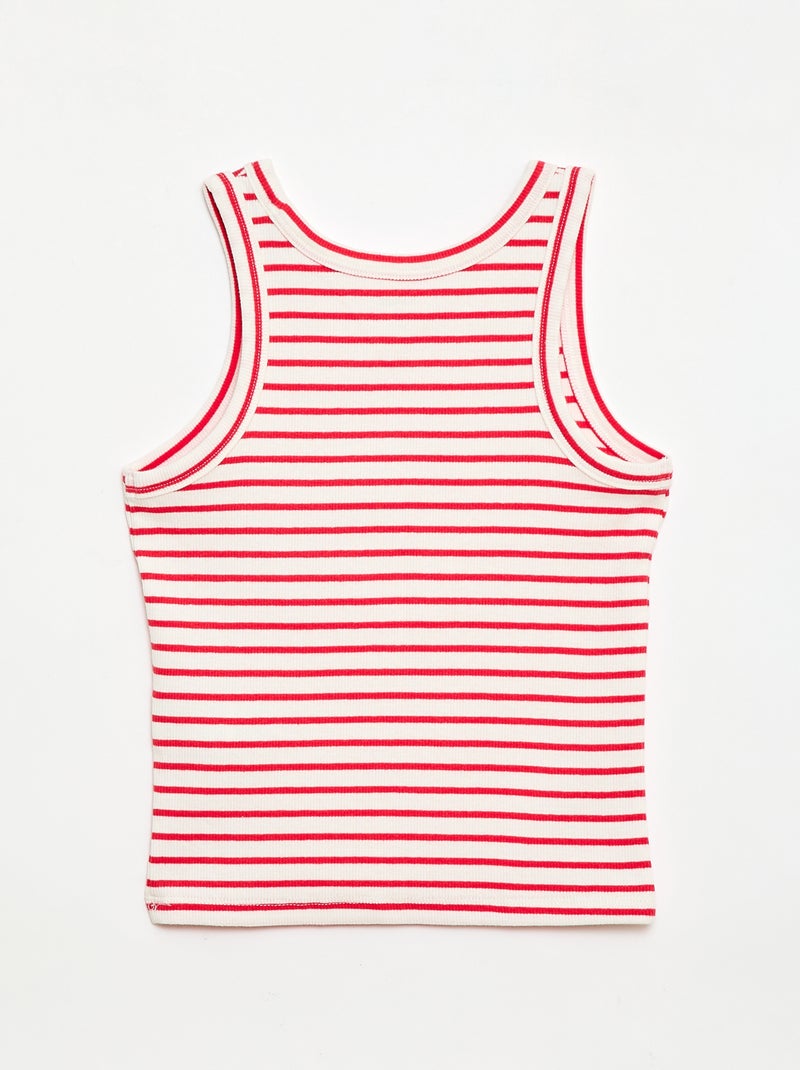 All-over ribtop Rood - Kiabi