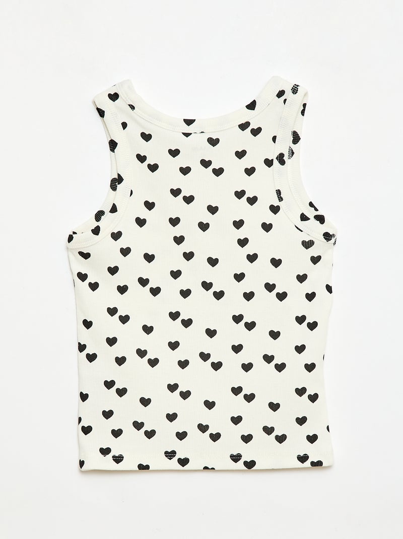 All-over ribtop Wit - Kiabi
