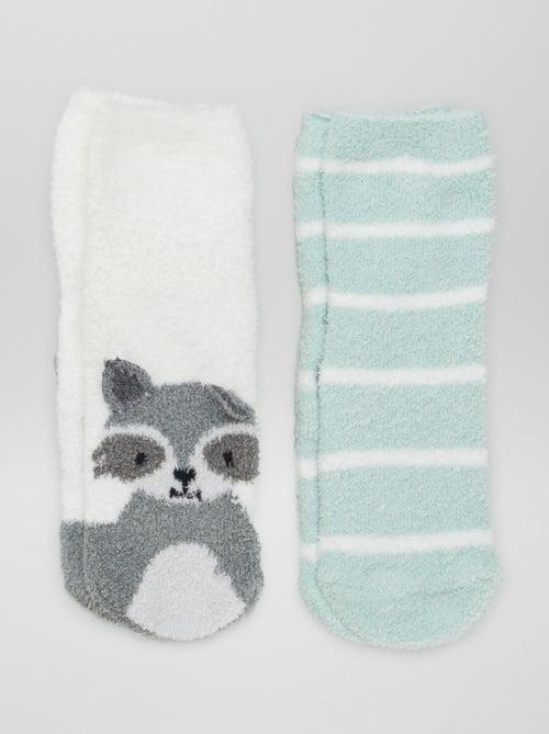 Antislipsokken van teddyfleece - Setje van 2 paar - Kiabi