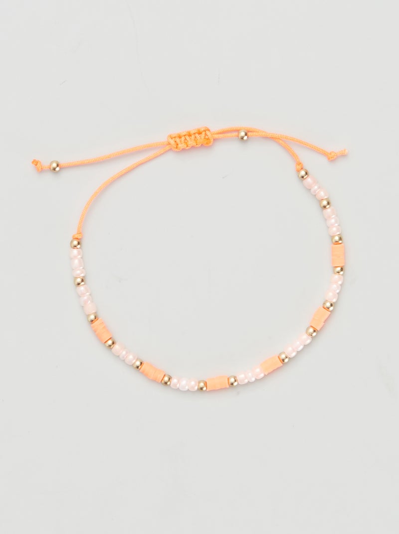 Armband met kraaltjes en schuifsluiting BIEGE - Kiabi