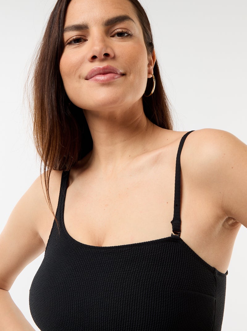 Asymmetrisch badpak uit één stuk Zwart - Kiabi