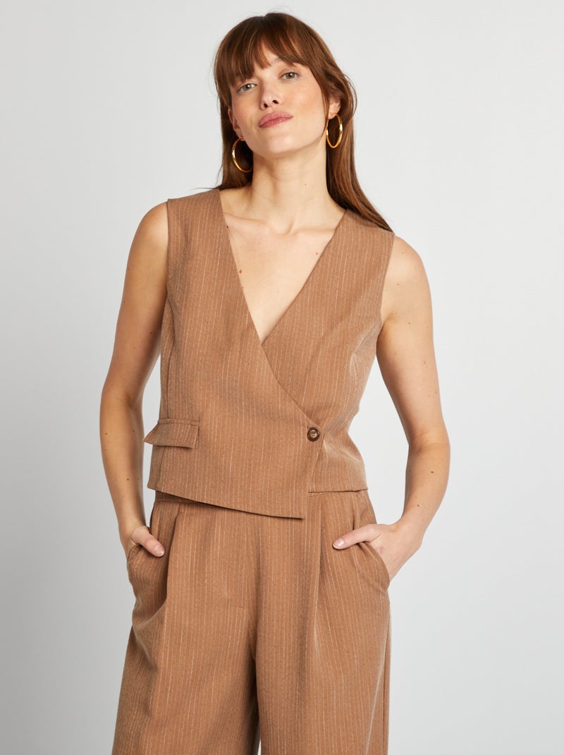 Asymmetrisch giletje BRUIN - Kiabi