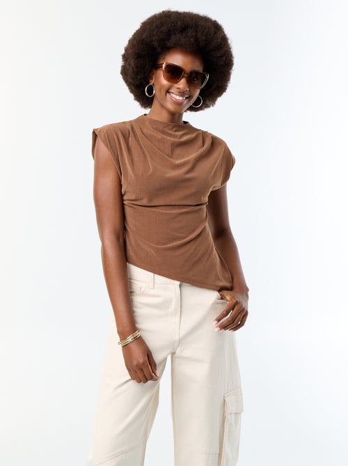 Asymmetrisch mouwloos T-shirt - Kiabi Asymmetrisch mouwloos T-shirt - Kiabi