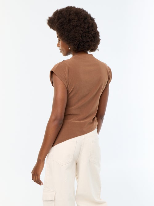 Asymmetrisch mouwloos T-shirt - Kiabi Asymmetrisch mouwloos T-shirt - Kiabi