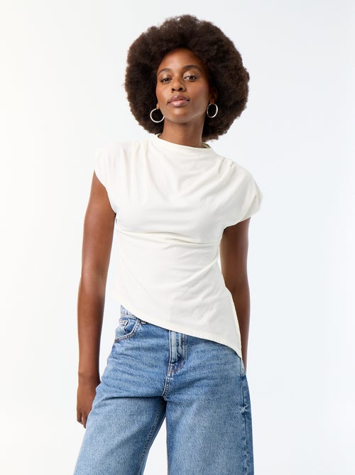 Asymmetrisch mouwloos T-shirt - Kiabi Asymmetrisch mouwloos T-shirt - Kiabi