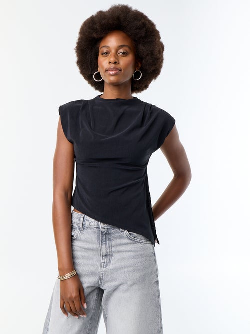 Asymmetrisch mouwloos T-shirt - Kiabi