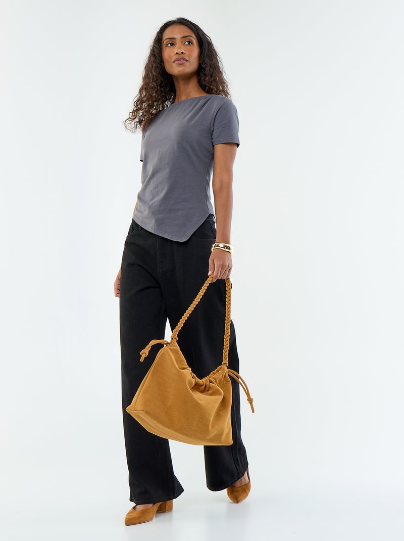 Asymmetrisch T-shirt met korte mouwen Grijs - Kiabi
