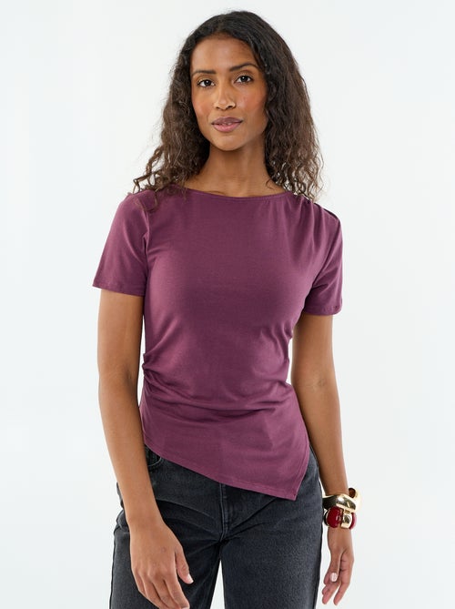 Asymmetrisch T-shirt met korte mouwen - Kiabi