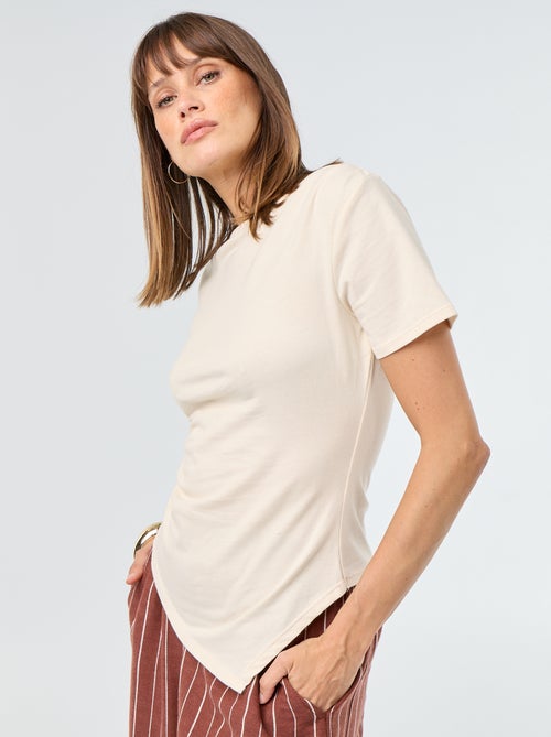 Asymmetrisch T-shirt met korte mouwen - Kiabi