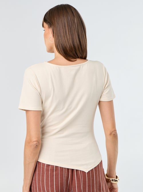 Asymmetrisch T-shirt met korte mouwen - Kiabi