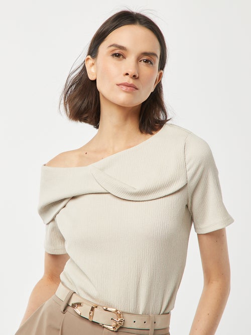 Asymmetrisch T-shirt van crêpestof - Kiabi