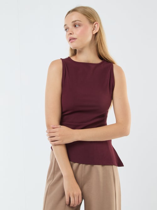 Asymmetrische mouwloze top - Kiabi