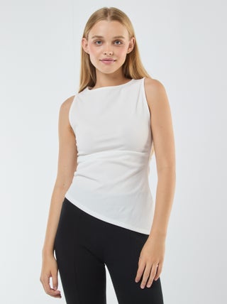 Asymmetrische mouwloze top