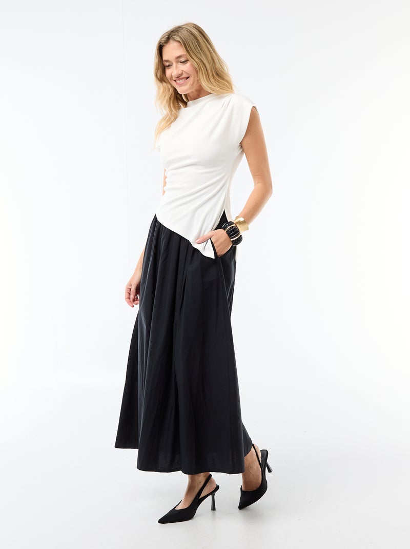 Asymmetrische mouwloze top Wit - Kiabi