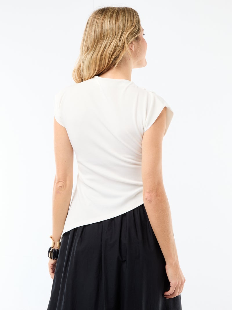 Asymmetrische mouwloze top Wit - Kiabi