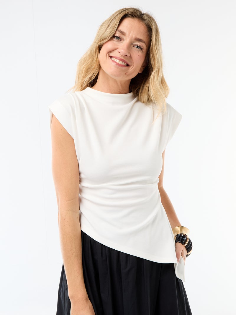 Asymmetrische mouwloze top Wit - Kiabi