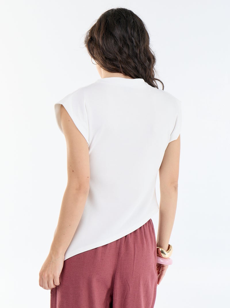 Asymmetrische mouwloze top Wit - Kiabi