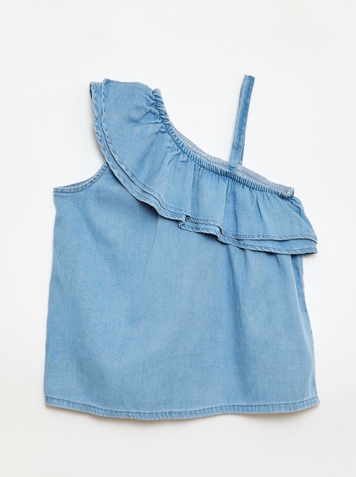 Asymmetrische top met bandjes en kraag met ruches - Kiabi