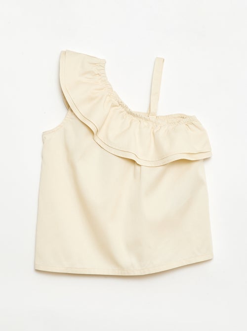 Asymmetrische top met bandjes en kraag met ruches - Kiabi