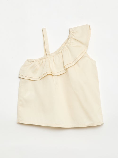 Asymmetrische top met bandjes en kraag met ruches - Kiabi