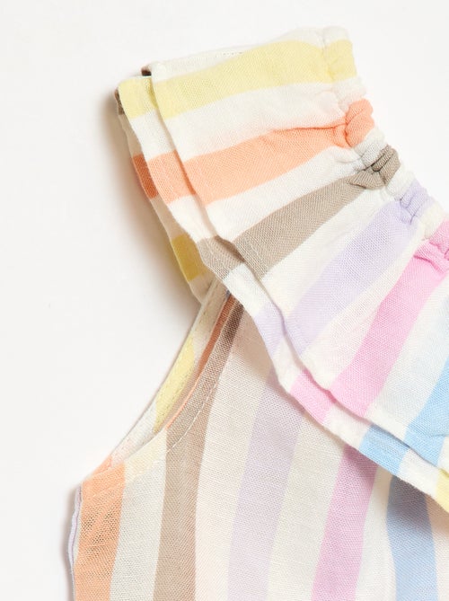 Asymmetrische top met ruches en een bandje - Kiabi
