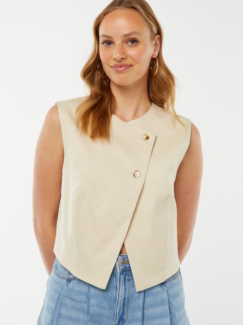Asymmetrische top zonder mouwen - Kiabi