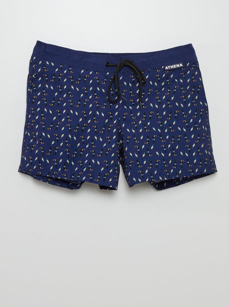 Athena - Zwemshort met print BLAUW - Kiabi