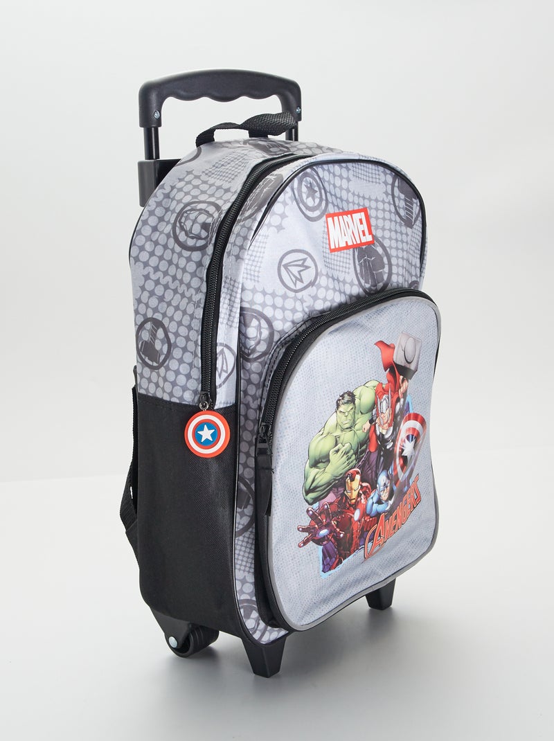 Avengers-schooltas met wieltjes GRIJS - Kiabi
