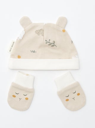 Babymuts en -handschoenen 'Petit Béguin'