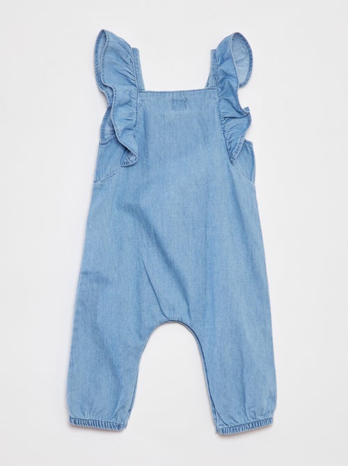 Babypakje van spijkerstof met ruchebandjes - Kiabi