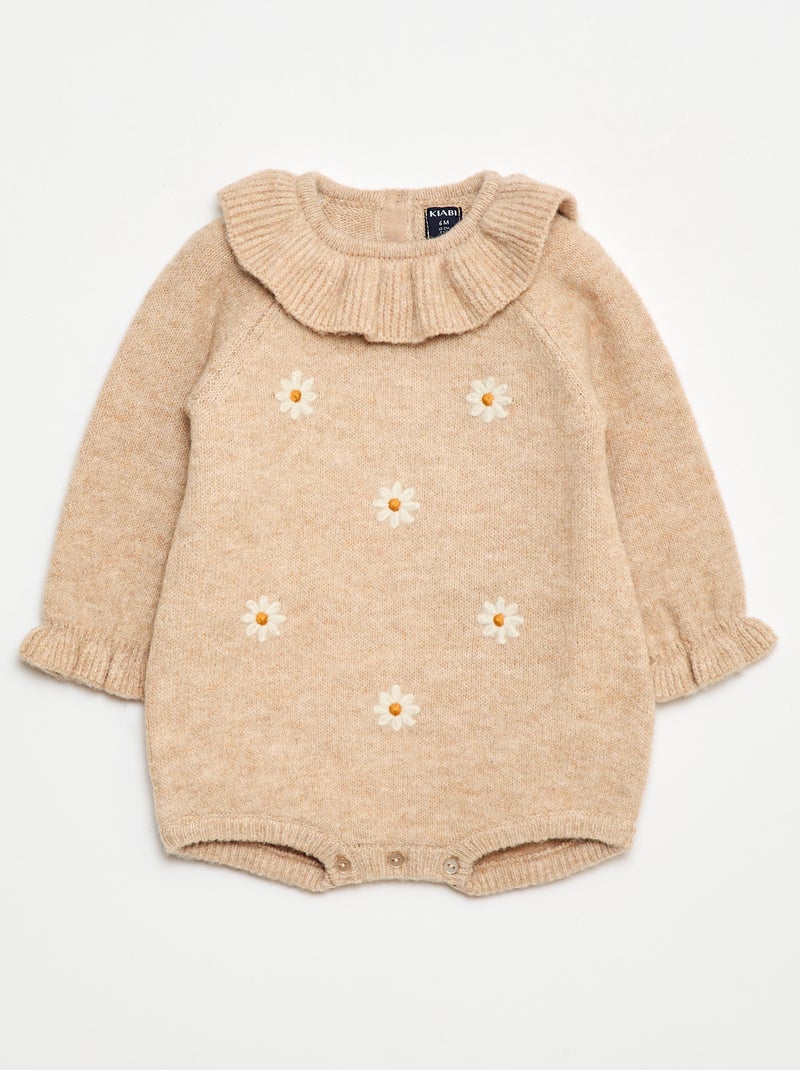 Babypakje van tricot met borduursel Biege - Kiabi