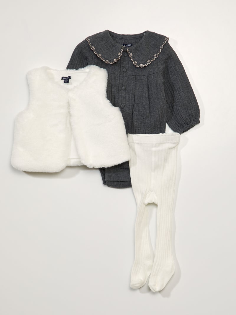 Babysetje | Body + vestje + maillotje GRIJS - Kiabi