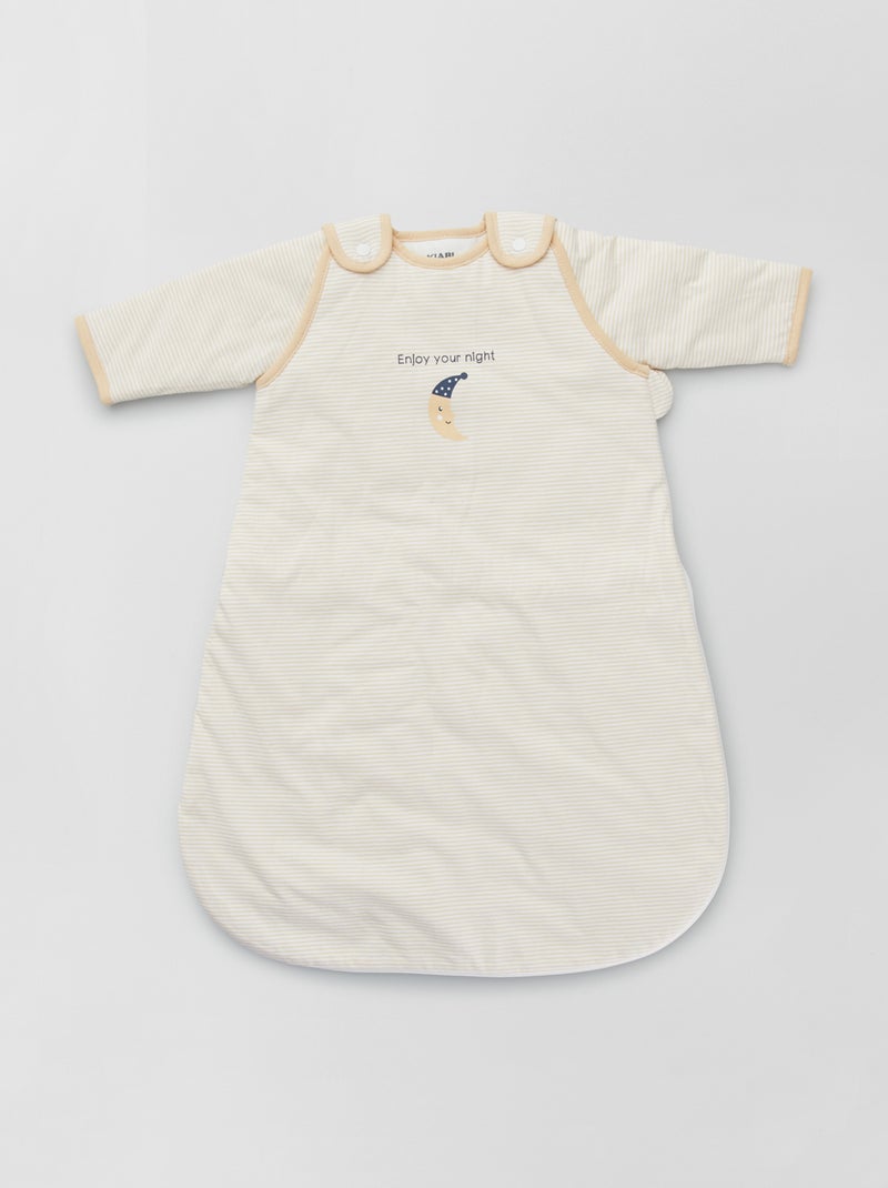 Babyslaapzak van gestreepte jersey WIT - Kiabi