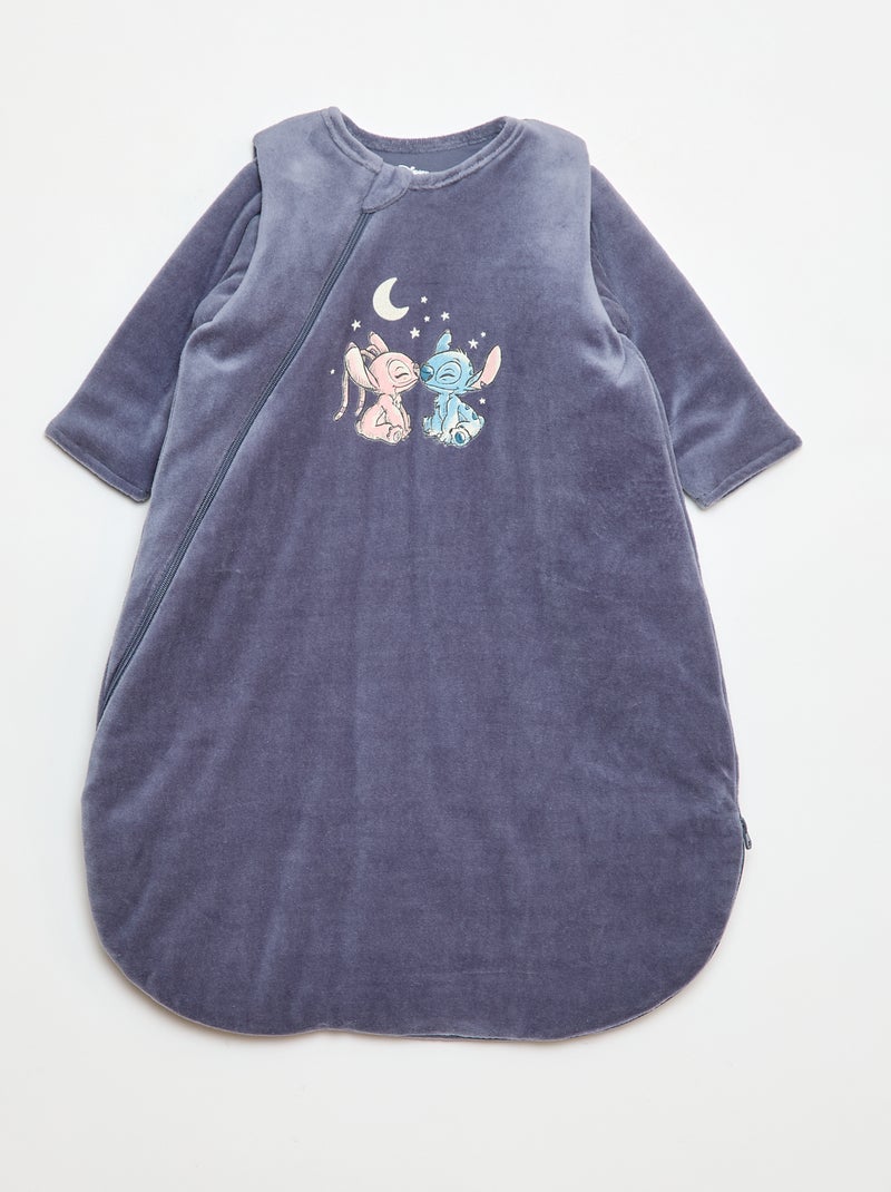 Babyslaapzak van velours 'Stitch' Blauw - Kiabi
