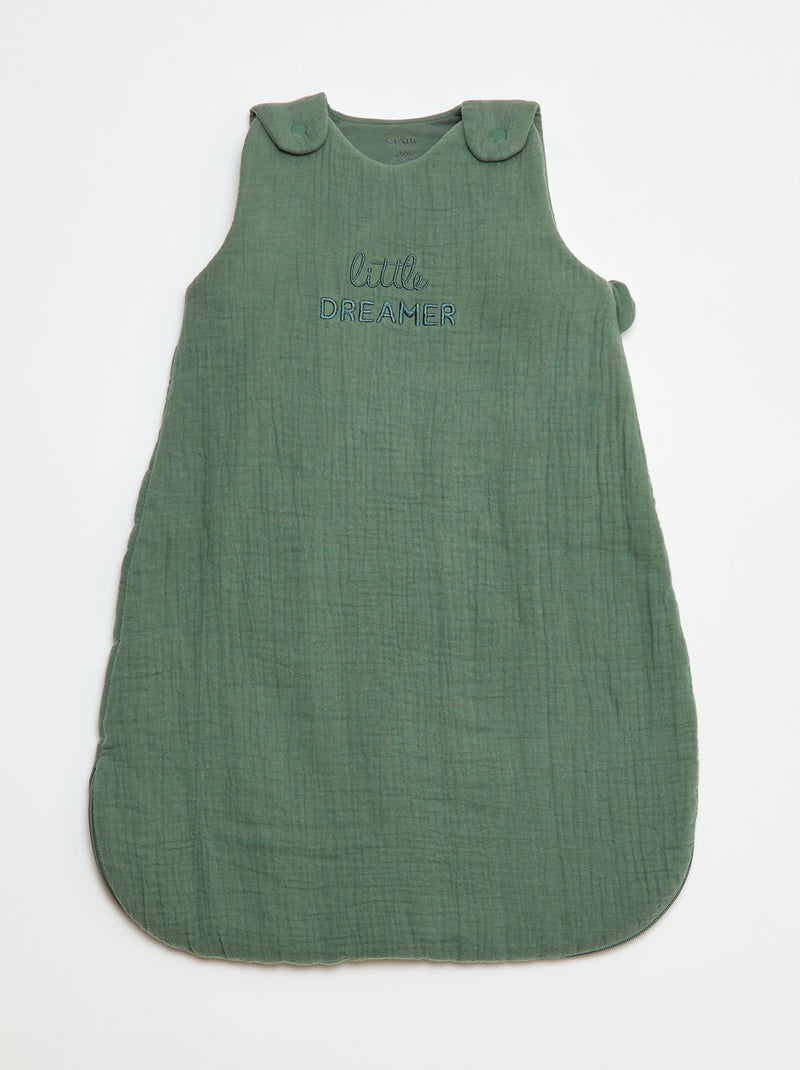 Babyslaapzak van zachte, luchtige katoen met afneembare mouwen, TOG-waarde 2.5 Groen - Kiabi