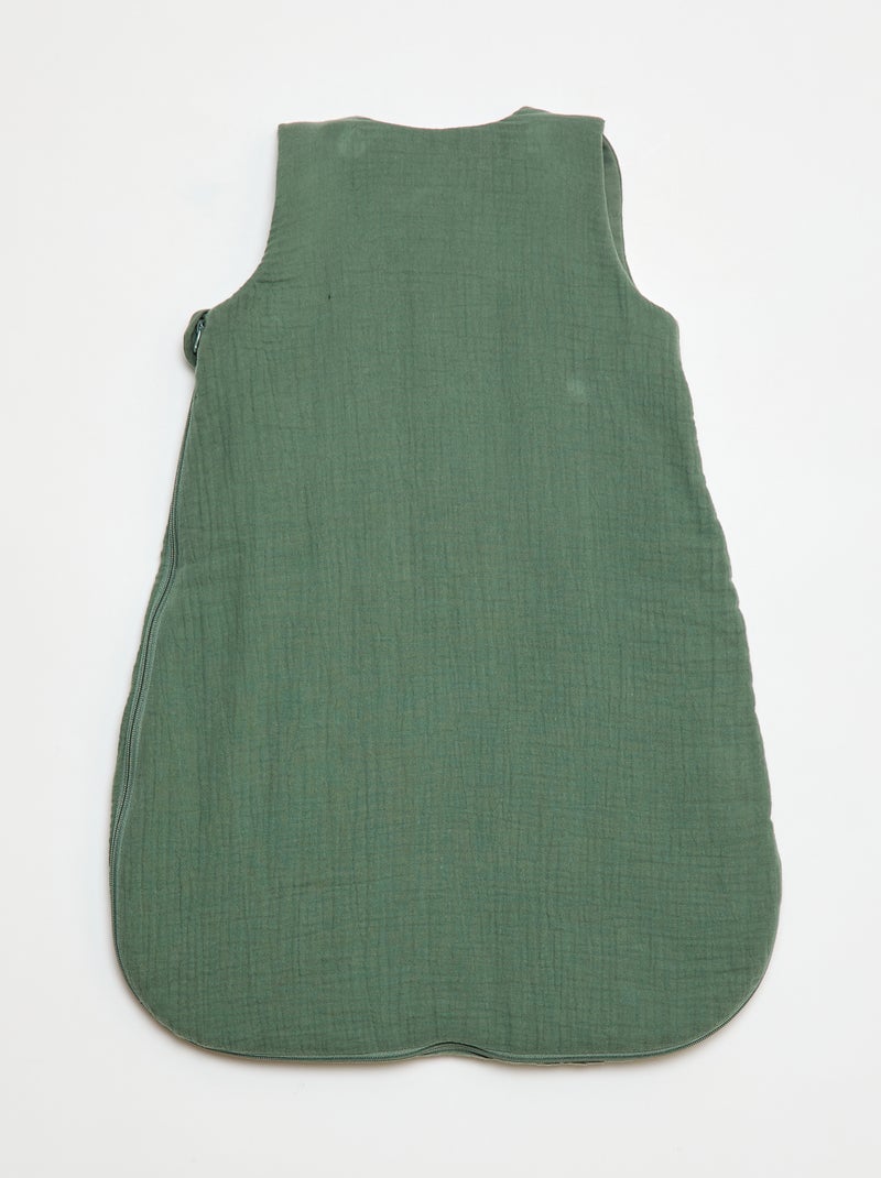 Babyslaapzak van zachte, luchtige katoen met afneembare mouwen, TOG-waarde 2.5 Groen - Kiabi